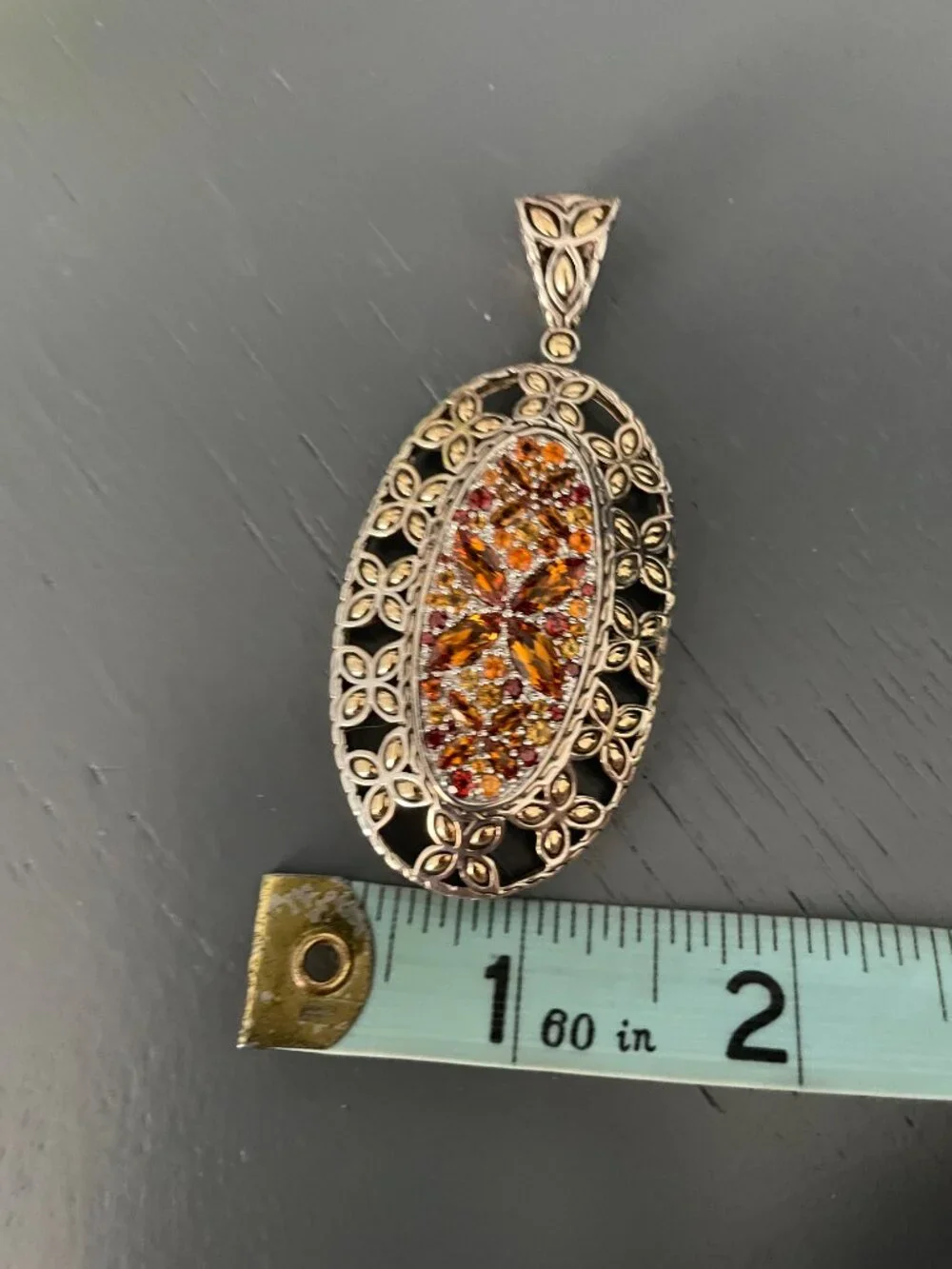 JOHN HARDY X LARGE PENDANT CITRINE 18K SBATU KAWUNG